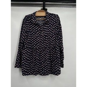 Boden Womens Dress Size 14R Blue Floral Keyhole Pullover